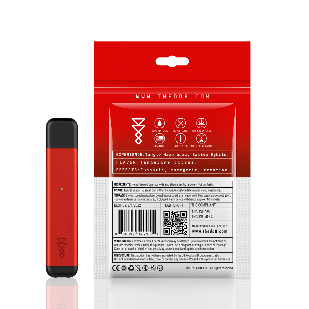 DD8 Delta 8 Disposable Vape - Tangie Haze 950mg