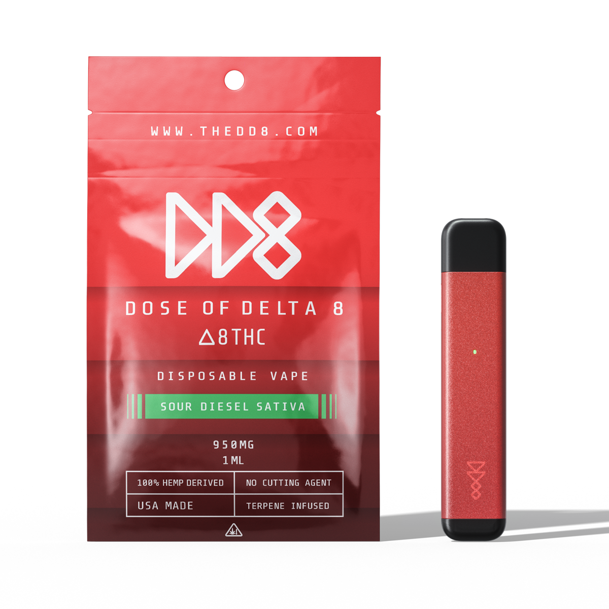 DD8 Delta 8 Disposable Vape - Sour Diesel Dose of Chill DD8 Delta 8 Disposable Vape - Sour Diesel Dose of Chill